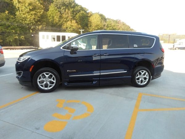 Side view of 2020 Chrysler Pacifica Limited BraunAbility Xi Power Infloor Ramp.