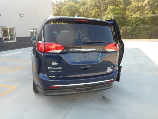 Rear view of view of 2020 Chrysler Pacifica Limited BraunAbility.